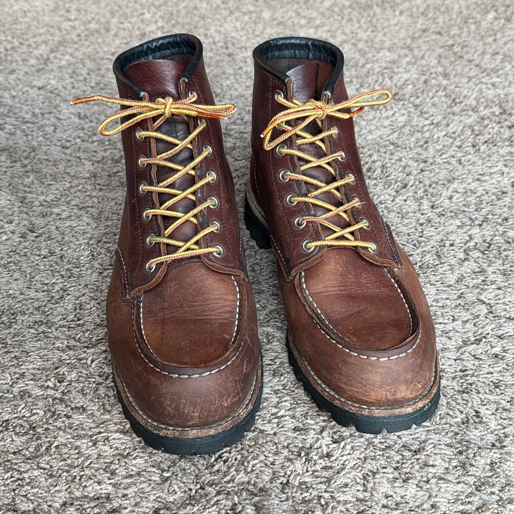 Red Wing Shoes Men's Sz. 10D six inch “roughneck” style Brown Leather Boots - Picture 4 of 8